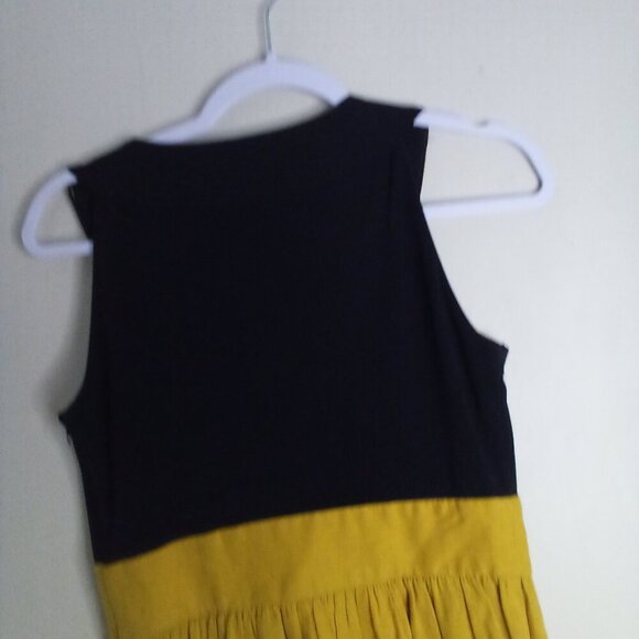 Tiana B Dress Women 4 Sleeveless Accent Collar Gold Black - Picture 13 of 16